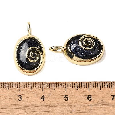 Synthetic Blue Goldstone Oval Pendants G-K371-01G-04-1