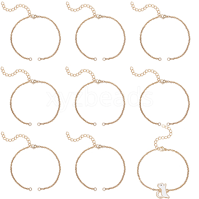 10Pcs 304 Stainless Steel Cable Chain Bracelet Making AJEW-BBC0002-11-1