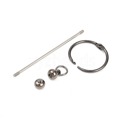 Iron Bar Beadable Keychain Clasps AJEW-R004-02B-1