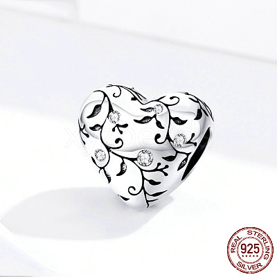 925 Sterling Silver Euorpean Beads STER-FF0012-02AS-1
