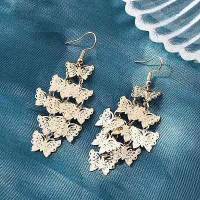 Brass Dangle Earrings EJEW-B157-02B-G-1