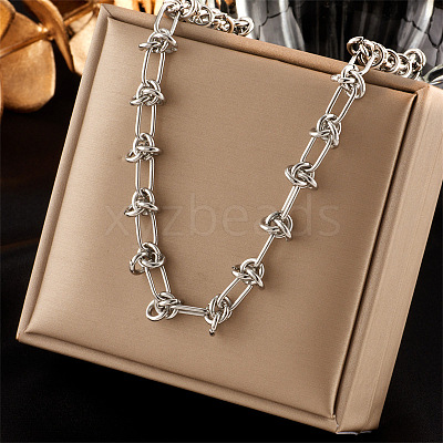 Stainless Steel Knot Thorn Link Chain Bracelets & Necklaces Sets WGD3F87-06-1