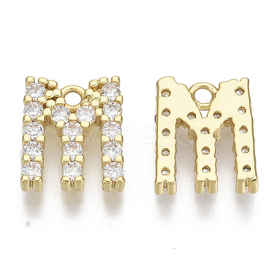 Brass Micro Pave Cubic Zirconia Charms X-KK-T060-05-M-G-NF-1