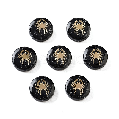 Dyed Black Synthetic Turquoise Beads G-F775-B03-1