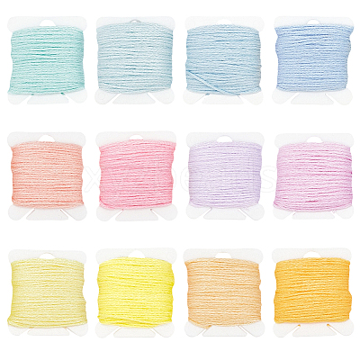 24Pcs 12 Colors Polyester Embroidery Threads DIY-CY0003-60-1