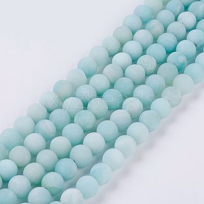 Natural Amazonite Beads Strands G-J376-19F-8mm-1