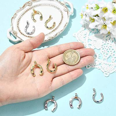 2Pcs Brass Micro Pave Cubic Zirconia Pendants KK-FS0002-15G-1