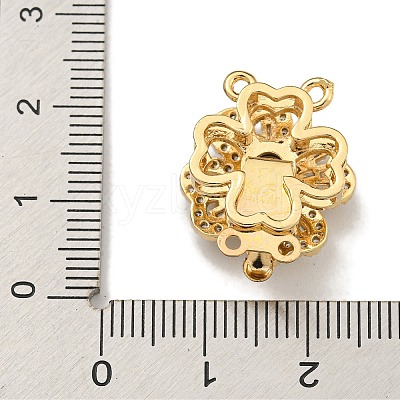 Brass Micro Pave Clear Cubic Zirconia Box Clasps KK-U037-34G-01-1