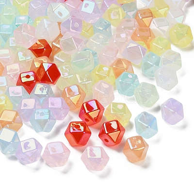 UV Plating Opaque Acrylic Imitation Jelly Beads OACR-D316-05B-1