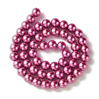 Eco-Friendly Glass Pearl Beads Strands X-HY-A008-8mm-RB027-1
