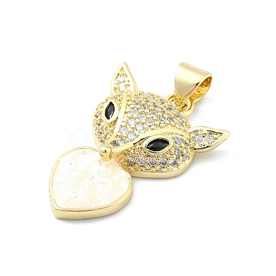 Brass Micro Pave Clear Cubic Zirconia Pendants KK-A221-14B-G-1