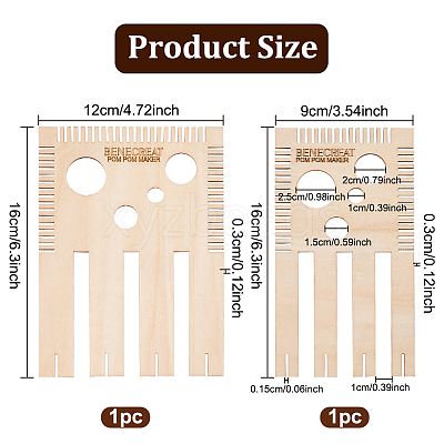 1 Set Wood Weaving Looms Kit DIY-BC0006-71-1