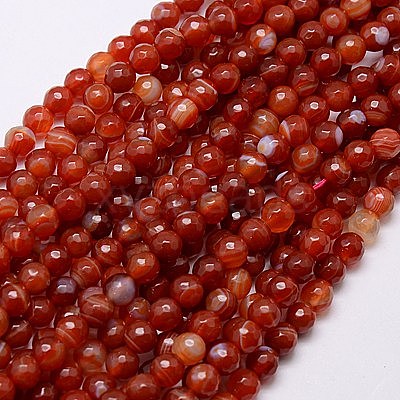 Natural Red Agate Beads Strands G-G581-6mm-22-1