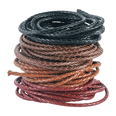 10 Yards 4 Colors Braided Leather Cord WL-TA0001-03-1