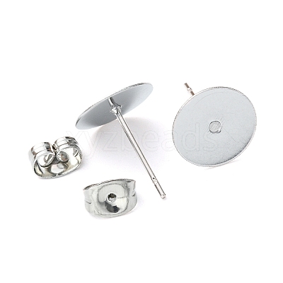 100Pcs 304 Stainless Steel Stud Earring Findings STAS-YW0001-43B-1