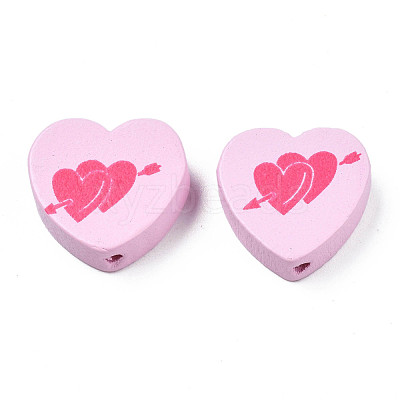 Spray Painted Maple Wood Beads WOOD-Q030-88B-1