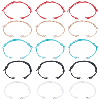 40Pcs 5 Colors Adjustable Eco-Friendly Korean Waxed Polyester Cord Bracelet Making AJEW-SC0003-72-1