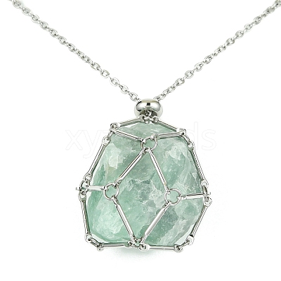 Tarnish Resistant 304 Stainless Steel Macrame Pouch Braided Gemstone Holder X-NJEW-JN04468-07-1