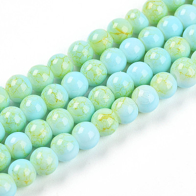 Baking Paint Glass Beads Strands DGLA-N003-4mm-C04-1