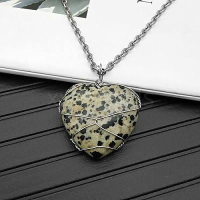 Natural Dalmatian Jasper  Pendant Necklaces CY8832-3-1