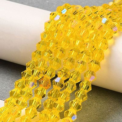 Transparent Electroplate Glass Beads Strands EGLA-A039-T3mm-L22-1