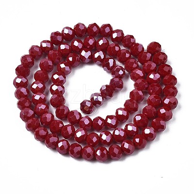 Electroplate Glass Beads Strands EGLA-A034-P4mm-A13-1