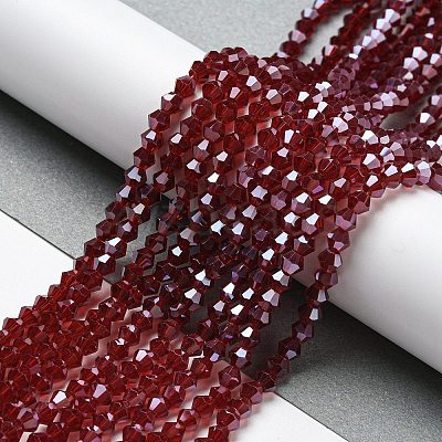 Transparent Electroplate Glass Beads Strands LS-GLAA-F029-2mm-C27-1