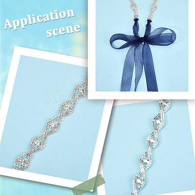 Metal Full Crystal Rhinestone Horse Eye Bridal Waist Belts for Wedding Dress AJEW-WH20080-65B-S-1