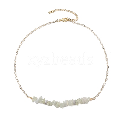 Natural & Synthetic Mixed Gemstone Chip Bib Necklaces NJEW-JN04950-1