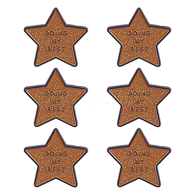 6Pcs Star with Word Doing My Best Enamel Pins JEWB-HY0001-62-1
