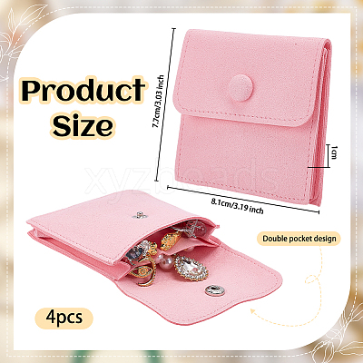Microfiber Jewelry Flap Pouches ABAG-WH0032-121D-1