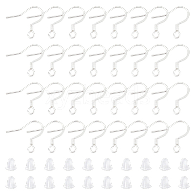 100Pcs 304 Stainless Steel Earring Hooks STAS-UN0055-13-1