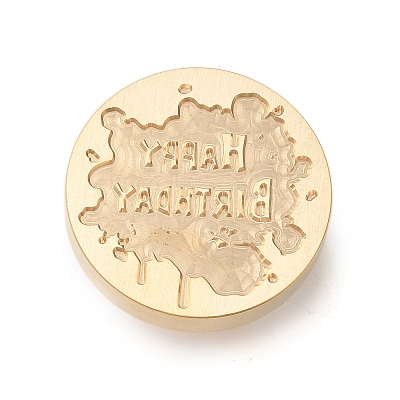 Golden Tone Wax Seal Brass Stamp Heads AJEW-U008-02G-05-1