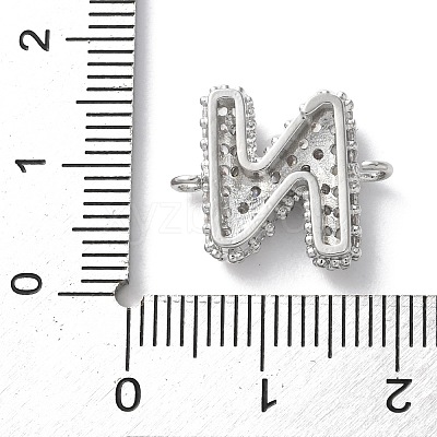 Brass Micro Pave Cubic Zirconia Letter Links KK-I717-04N-P-1