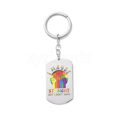 Pride Rainbow 201 Stainless Steel Keychain KEYC-G051-01P-01-1