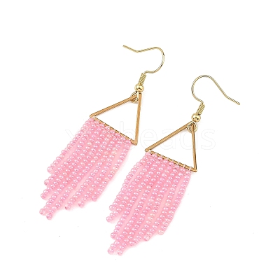 Glass Beaded Dangle Earrings EJEW-MZ00749-02-1