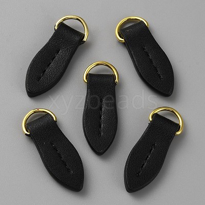 Leaf Shape Leather Zipper Heads FIND-WH0139-145B-1