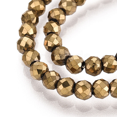 Electroplate Glass Beads Strands X-GLAA-H021-01B-FP07-1