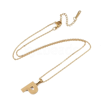 Ion Plating(IP) Initial Letter 304 Stainless Steel Pendant Necklaces NJEW-M199-01G-P-1