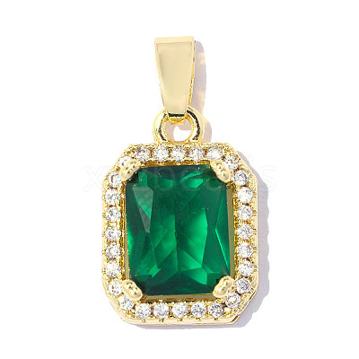 Brass Pave Cubic Zirconia Pendants CU-OY001-01G-2-1