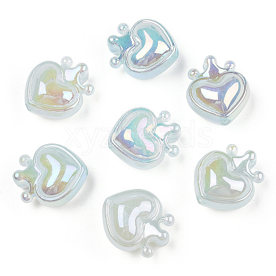 UV Plating Rainbow Iridescent Acrylic Beads OACR-T027-01-A-1