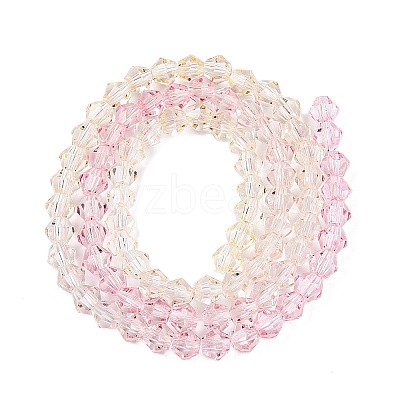 Gradient Color Baking Paint Glass Bead Strands LS-DGLA-A039-T6mm-A01-1