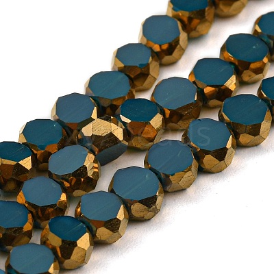 Electroplate Glass Beads Strands X-EGLA-G037-02A-HP03-1