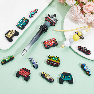 14Pcs 14 Styles Food Grade Eco-Friendly Silicone Focal Beads SIL-SC0001-74-1