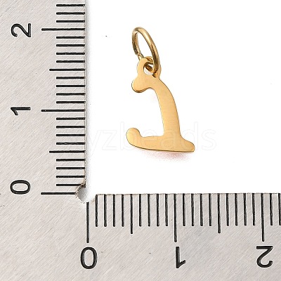Ion Plating(IP) 304 Stainless Steel Enamel Alphabet Charms STAS-F308-02G-L-1