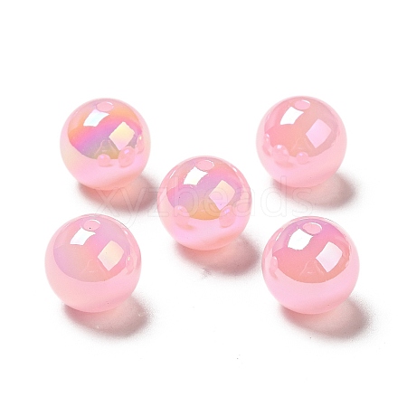 UV Plating Opaque Rainbow Iridescent Acrylic Beads SACR-A001-03D-1