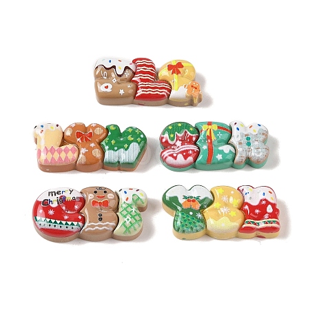 Christmas Opaque Resin Decoden Cabochons RESI-S391-02-1