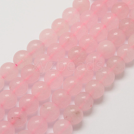 Natural Rose Quartz Bead Strands G-G735-46-10mm-1