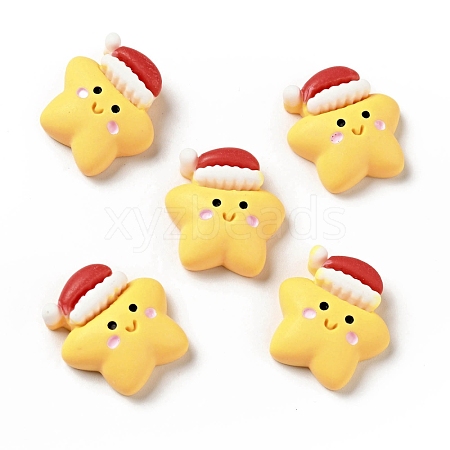 Opaque Christmas Resin Cabochons RESI-G039-03-1