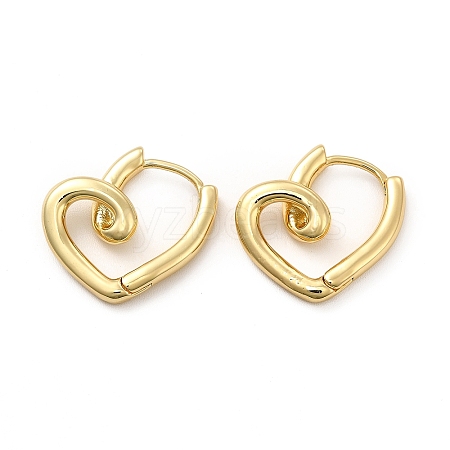 Rack Plating Brass Heart Hoop Earrings for Women EJEW-F302-01G-1